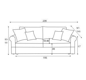 ZOYA LUX 3DL beige, rozkladacia pohovka