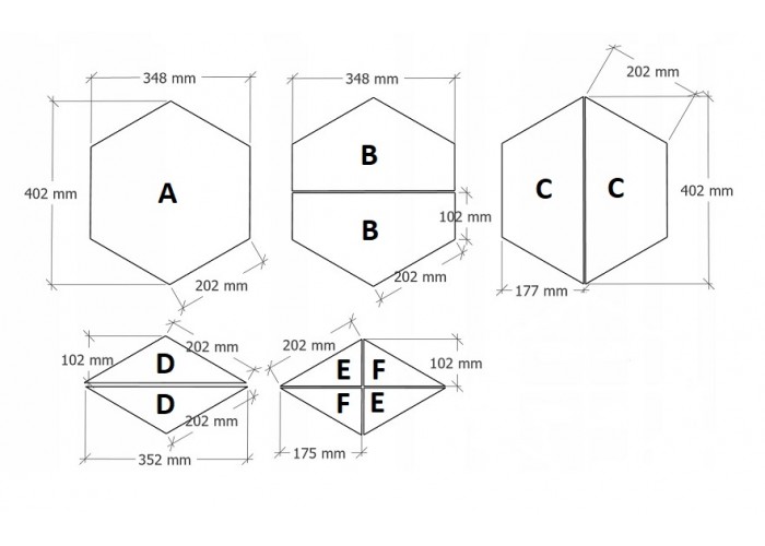 Čalúnený panel HEXAGON D