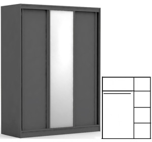 REA ATLANTA 2 šedý grafit, skriňa