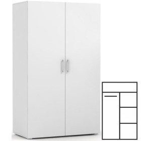 REA CATANIA 2 biela, šatníkovo-policová skriňa