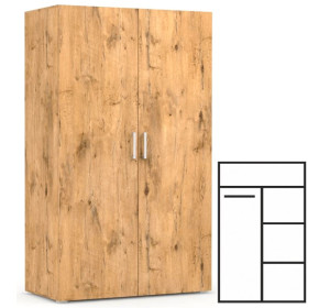 REA CATANIA 2 dub lancelot, šatníkovo-policová skriňa