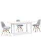 RAMON biela matná, rozkladací jedálenský stôl 125-170x75 cm