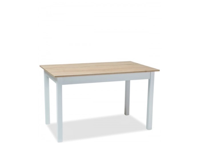RAMON dub sonoma/biela, rozkladací jedálenský stôl 125-170x75 cm