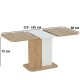 NEXT dub artisan/biela, rozkladací jedálenský stôl 110-145x68 cm