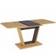 NIGEL dub wotan/hnedá, rozkladací jedálenský stôl 120-160x80 cm