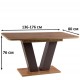 PLATON dub wotan/hnedá, rozkladací jedálenský stôl 136-176x80 cm