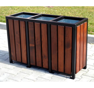 Vonkajší odpadkový kôš K108 objem 3x35 litrov