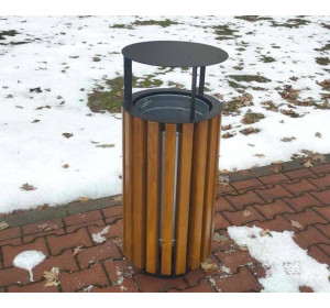 Vonkajší okrúhly odpadkový kôš so strieškou K223 objem 45 litrov