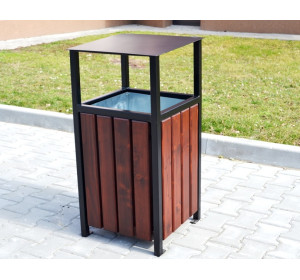 Vonkajší odpadkový kôš so strieškou K093 objem 65 litrov
