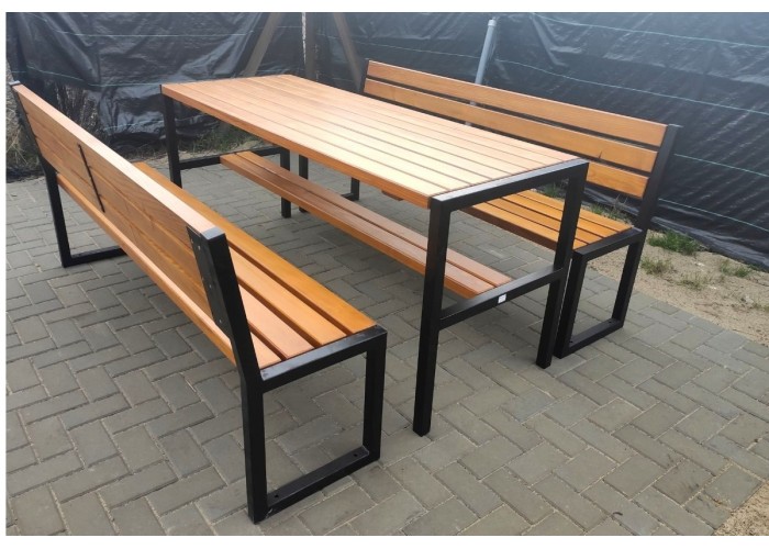 F122 záhradný set (stôl + 2 lavičky) v dĺžke 180 (188) cm